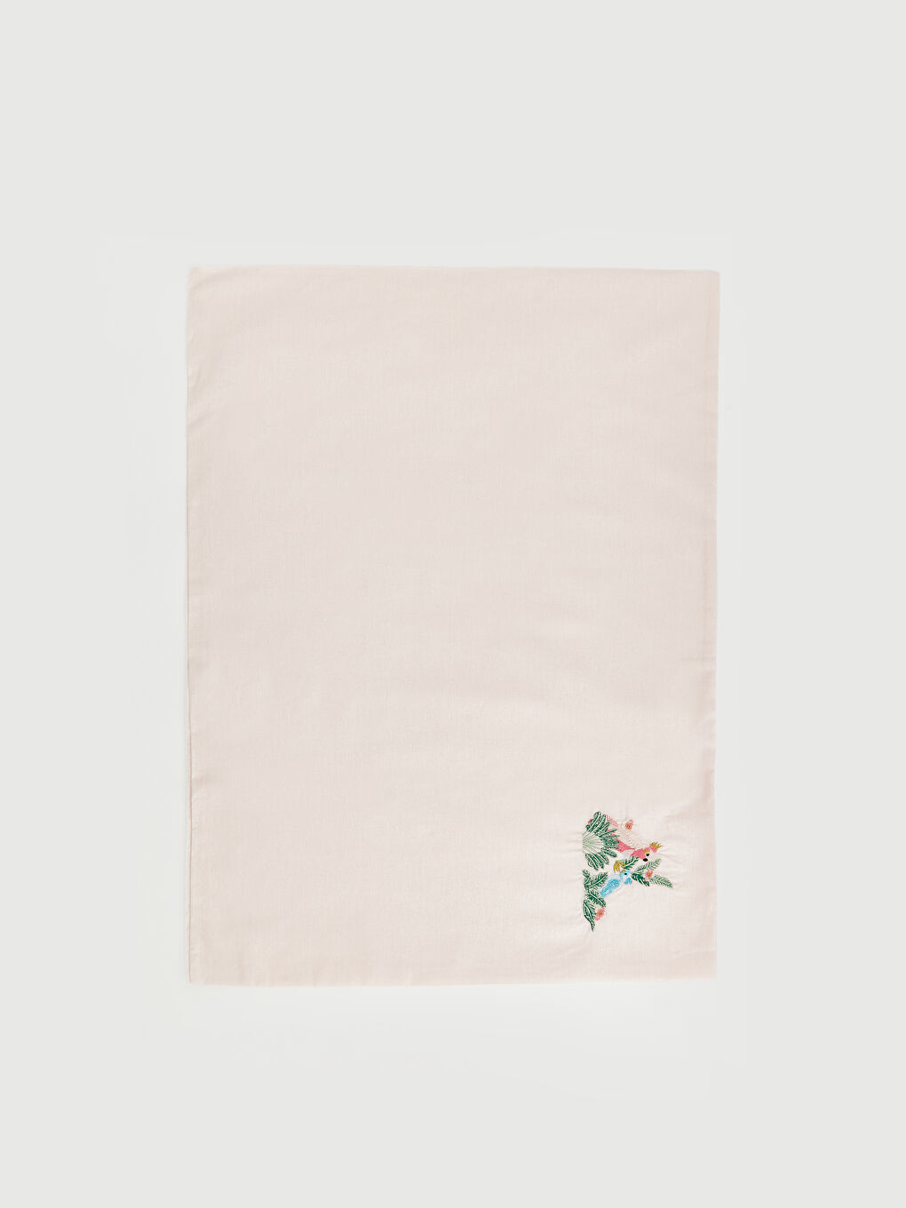 Pembe Çiçek Nakışlı Yastık Kılıfı 2'li 50x70 cm-2