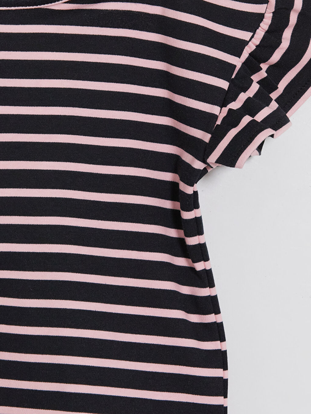 Siyah Çizgili Kız Bebek Tişört ve Tayt Takım-5