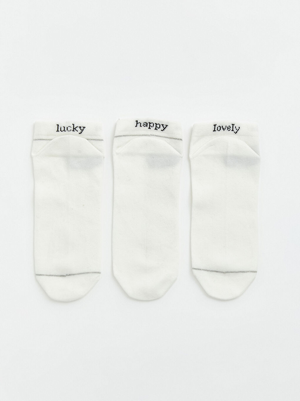 Ekru Desenli Kadın Patik Çorap 5'li-1