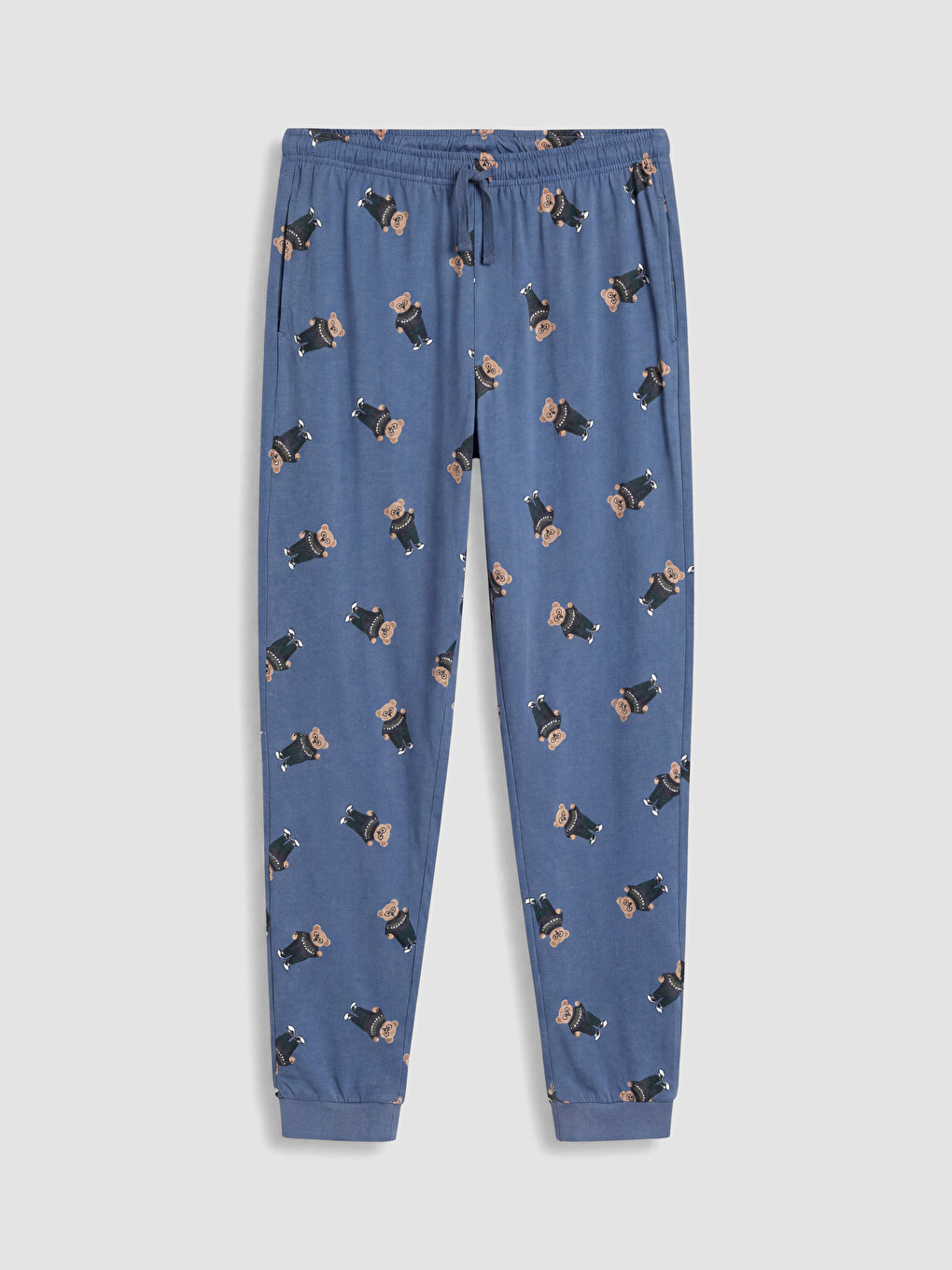 İndigo Regular Fit Desenli Erkek Pijama Altı