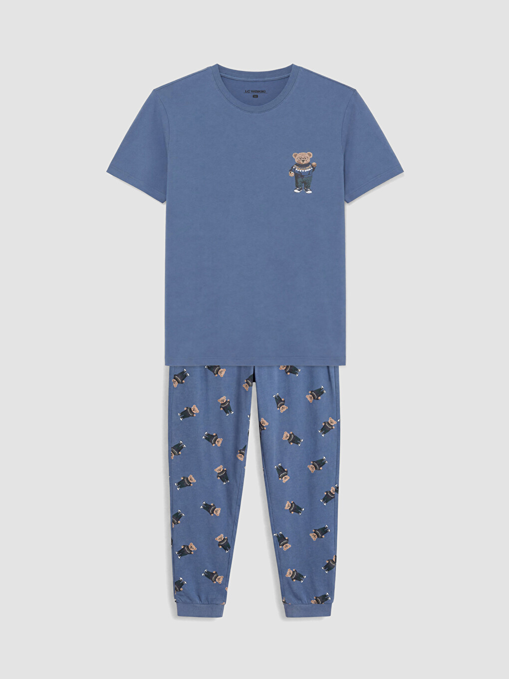İndigo Regular Fit Baskılı Erkek Pijama Takım