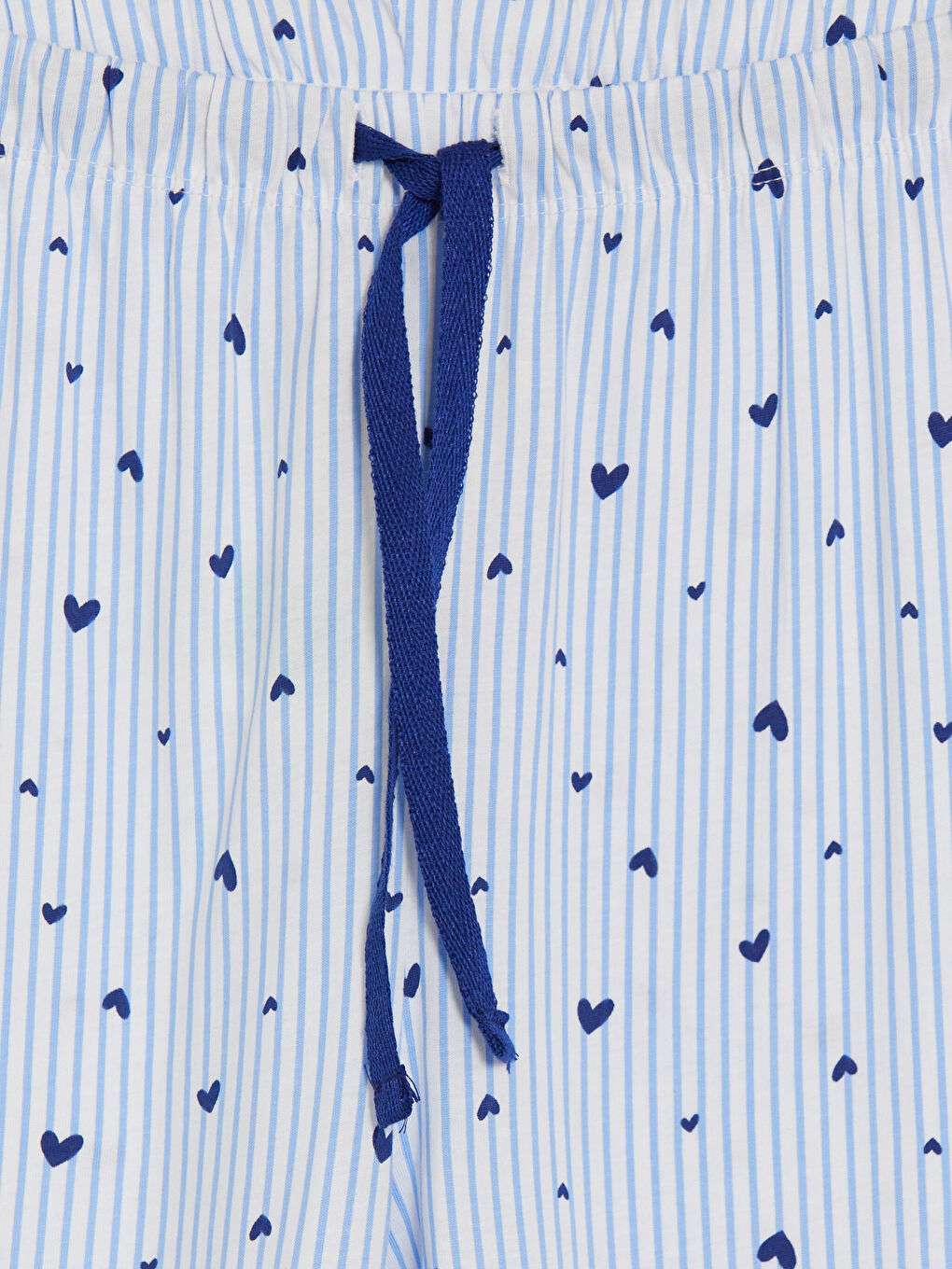 Mavi Kalp Baskılı Kadın Pijama Altı-2