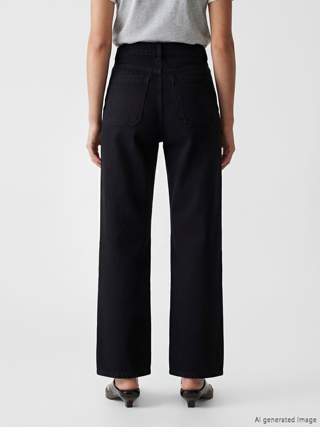 მაღალწელიანი ფართოფეხა ქალის ჯინსი-3