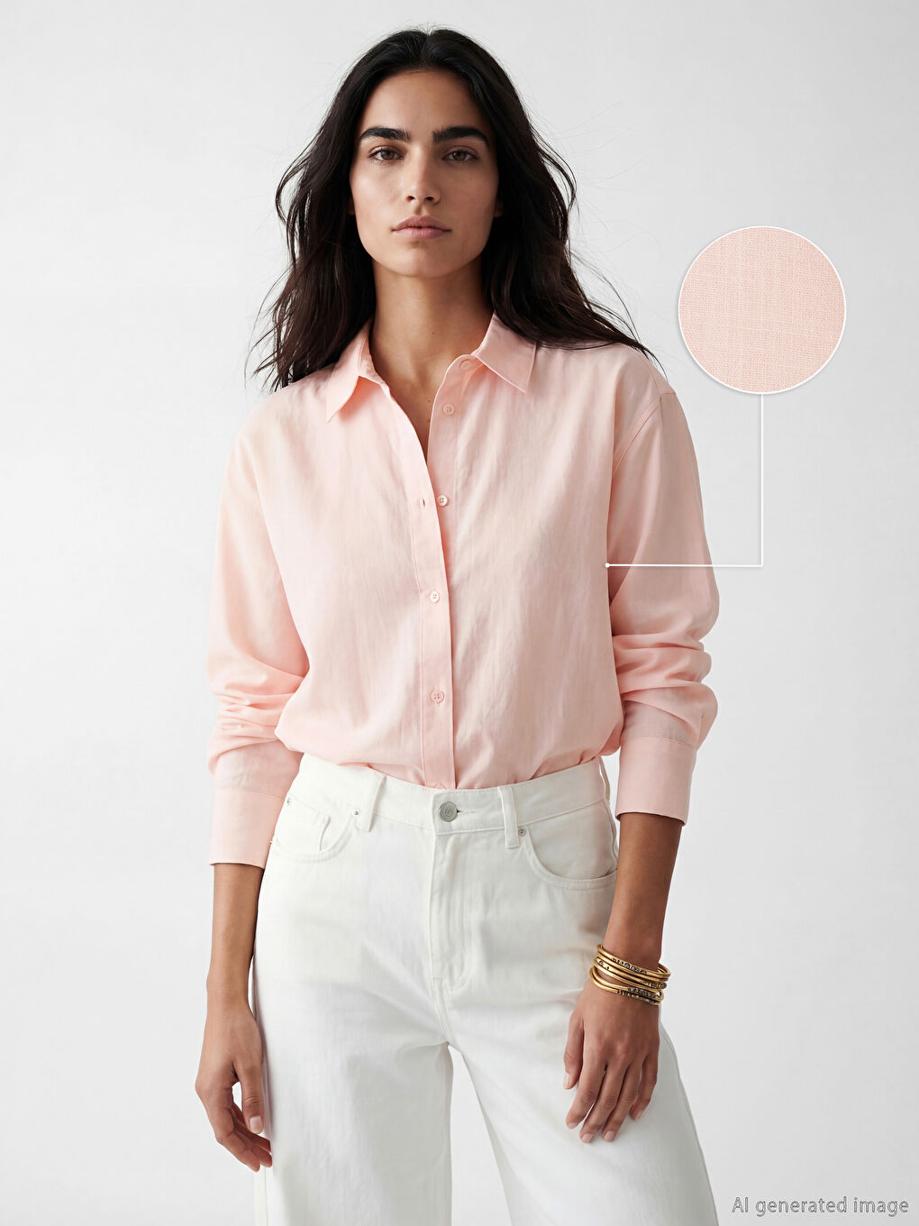 Pembe Oversize Kadın Gömlek