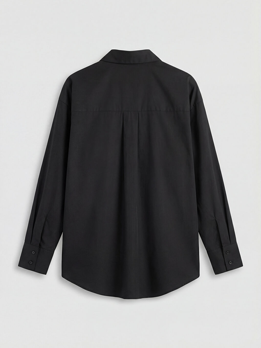 Siyah Poplin Kadın Gömlek-1