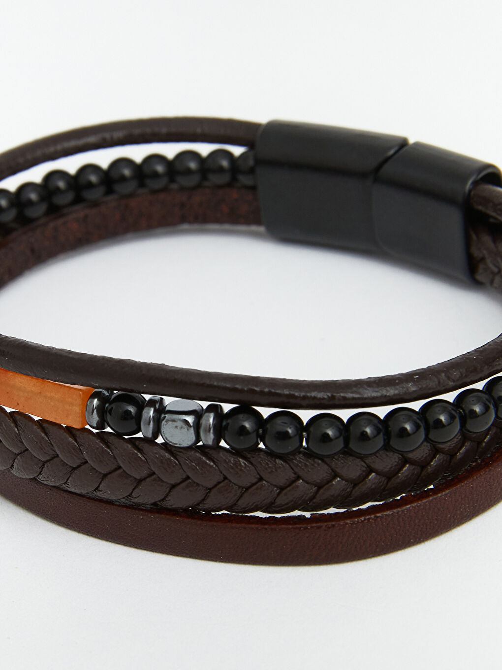 Kahverengi Erkek Örgü Bileklik-2