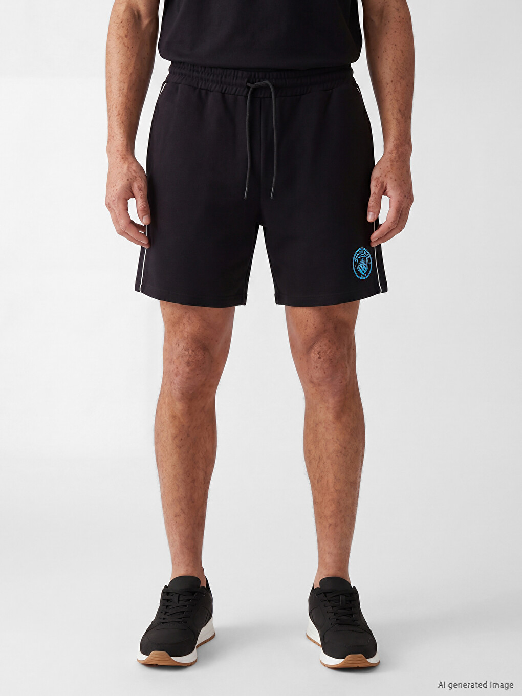 Relaxed Fit Manchester City Printed Men's Sports Shorts-1