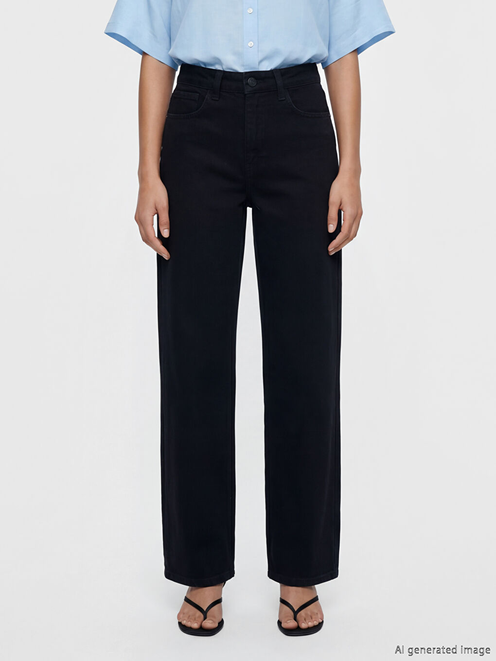 High Waisted Wideleg Fit Women's Jeans-1