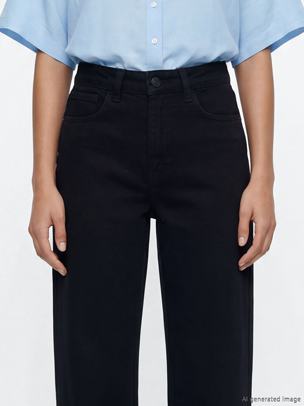 High Waisted Wideleg Fit Women's Jeans-2