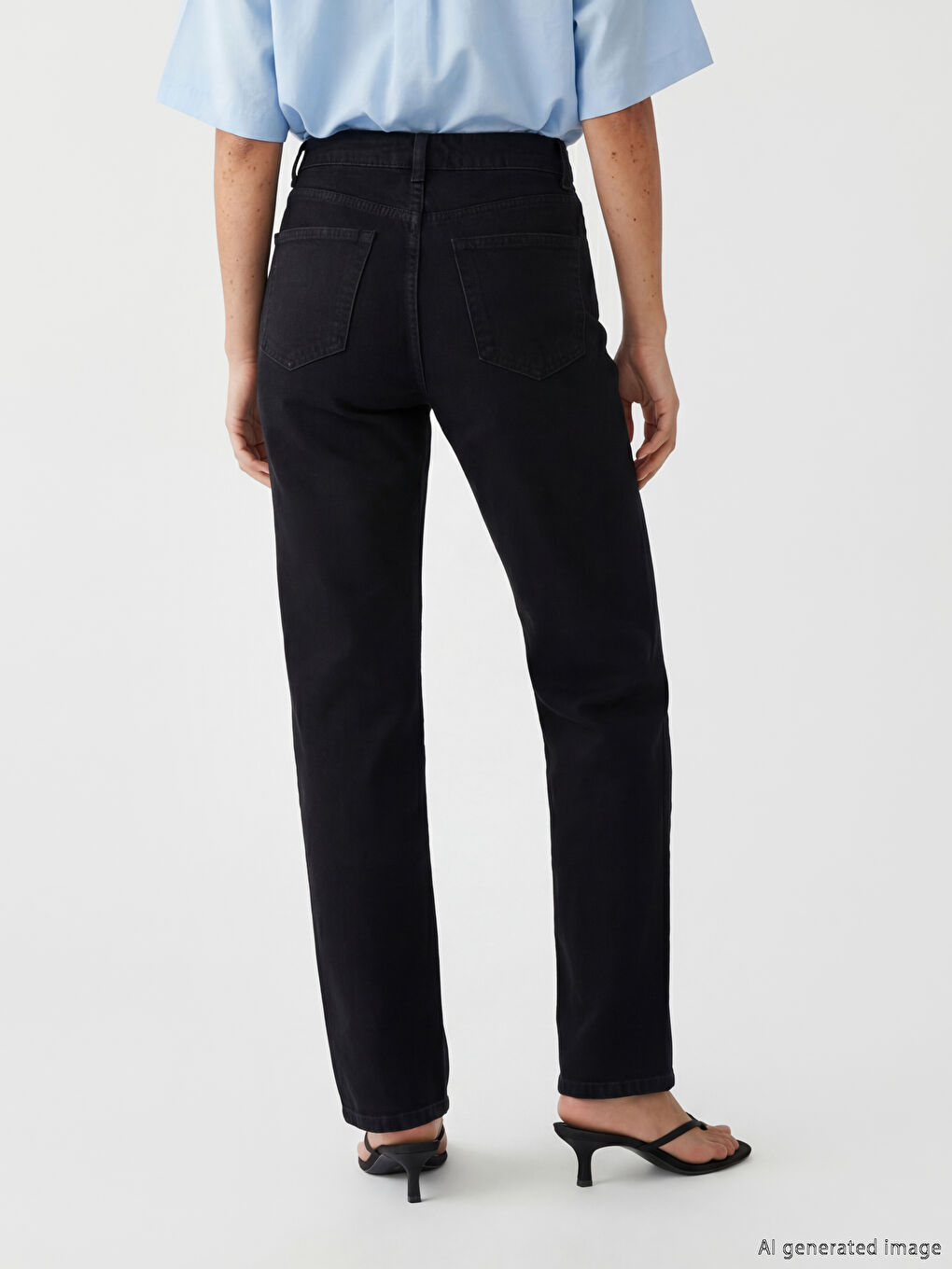 High Waisted Wideleg Fit Women's Jeans-3