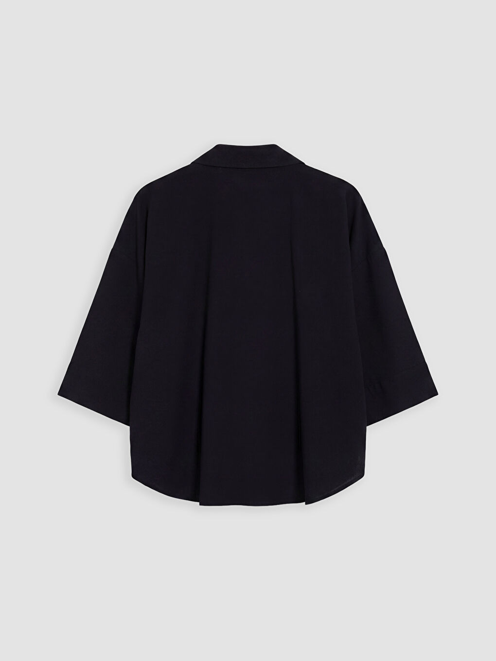 Siyah Oversize Poplin Kadın Gömlek-1
