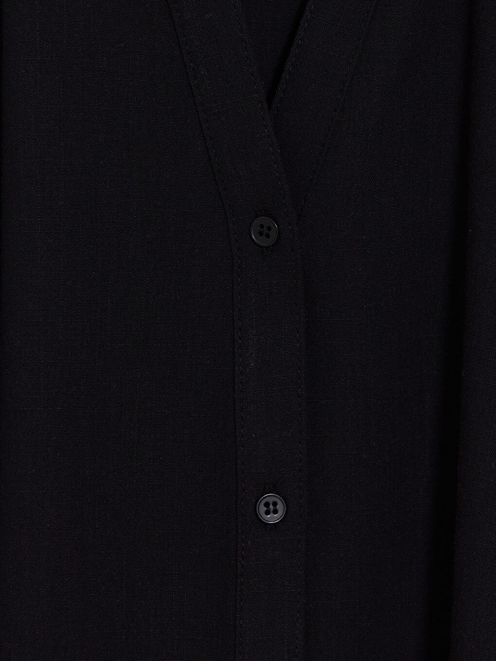 Siyah Oversize Poplin Kadın Gömlek-2