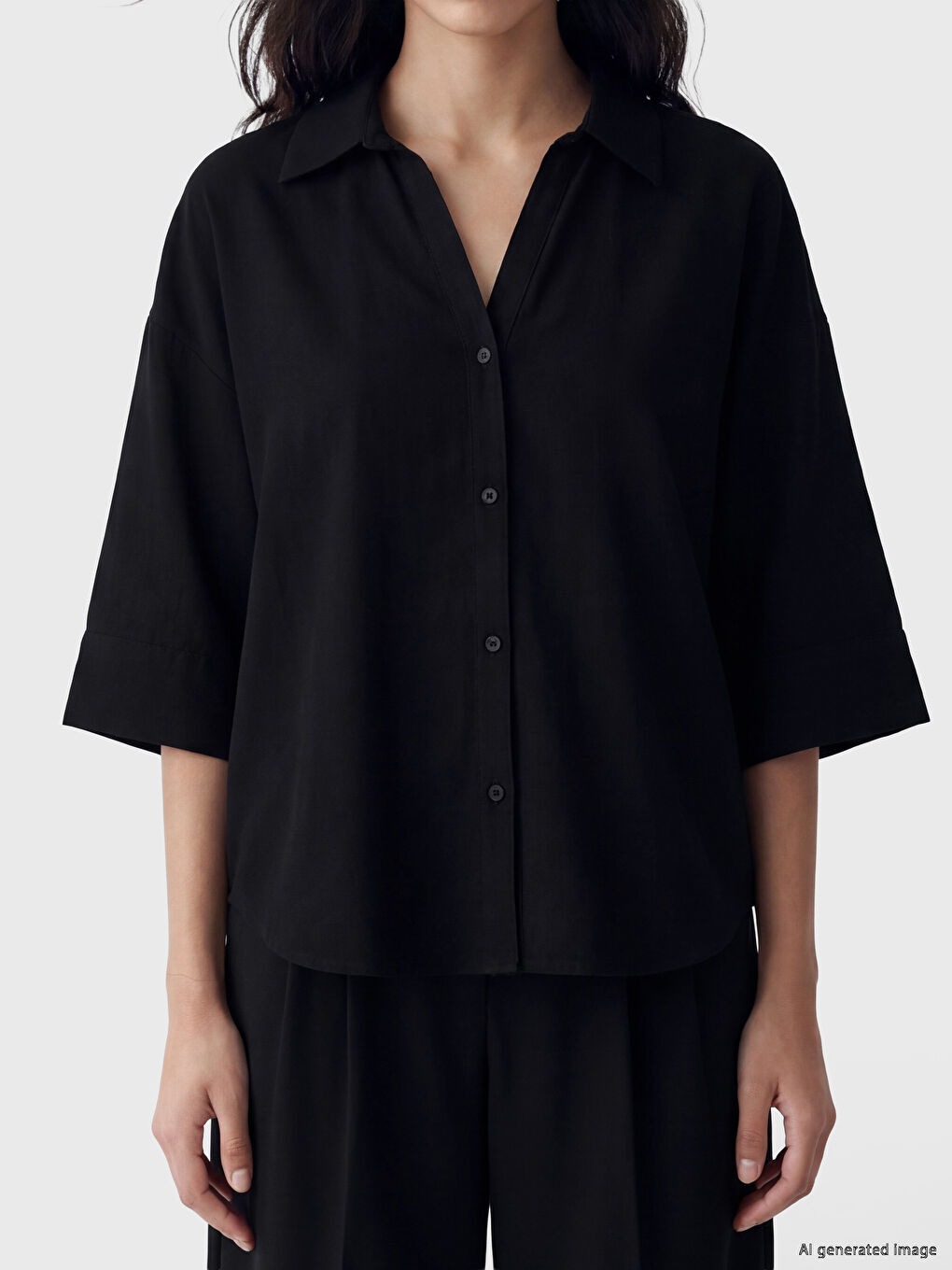 Oversize Poplin Women's Shirt-2