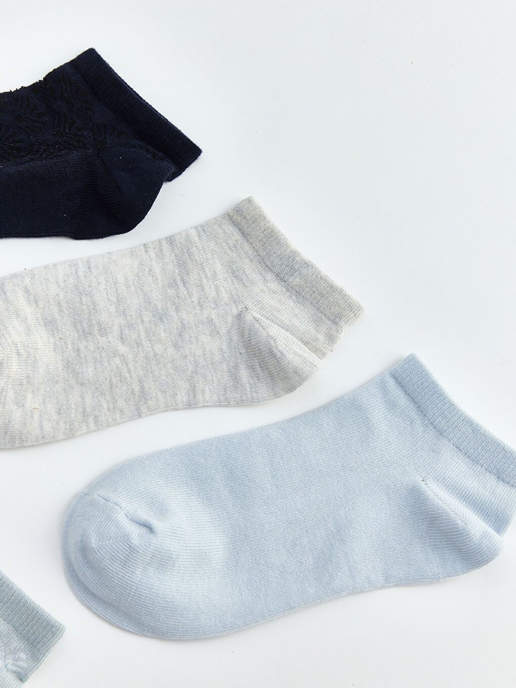 Mavi Desenli Kadın Patik Çorap 5'li-1