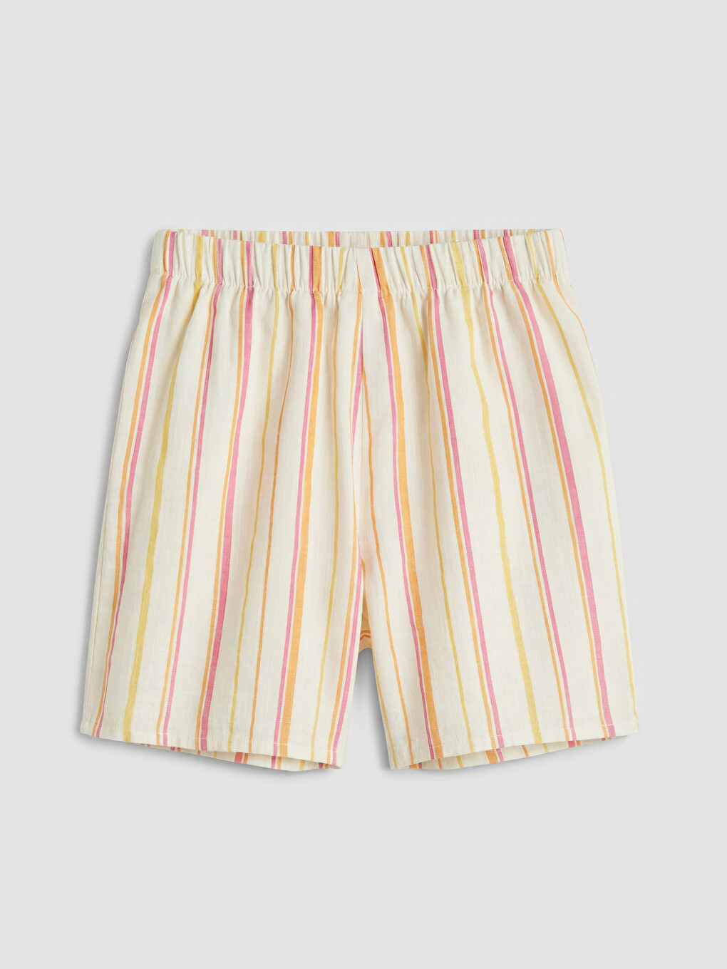 Set cu pantaloni scurți vărgat din poplin pentru fete-2