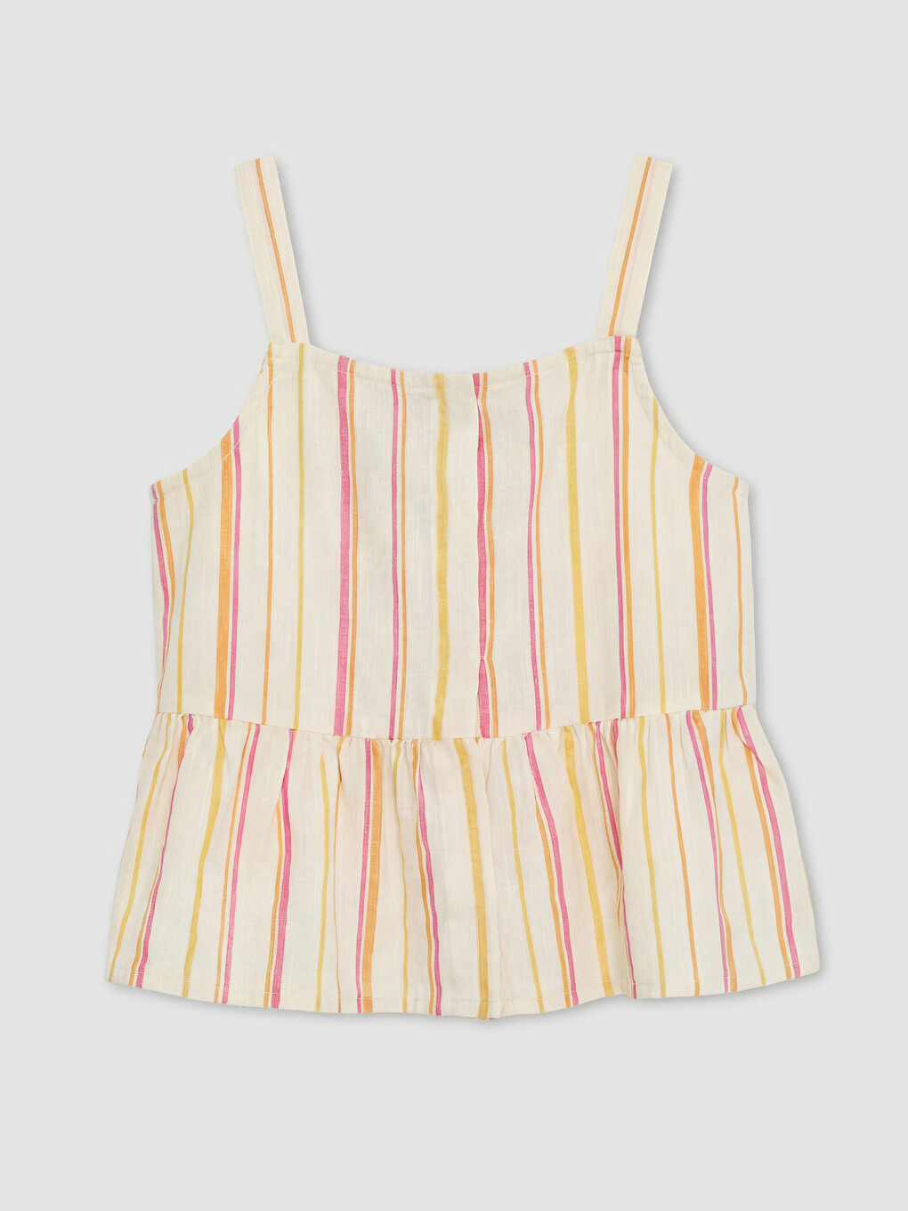 Set cu pantaloni scurți vărgat din poplin pentru fete-3