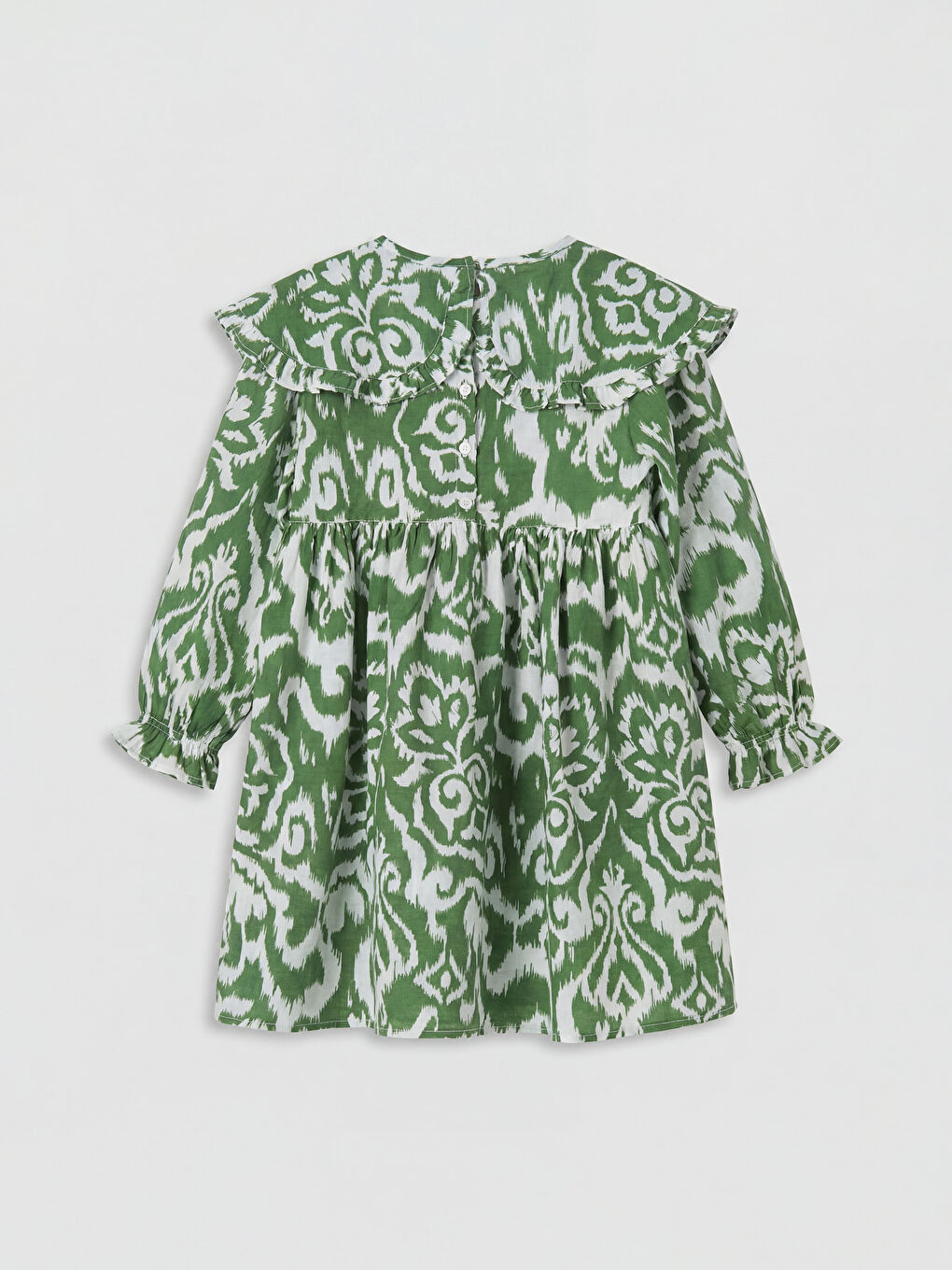 Bow Detailed Ruffled Girls' Dress-1
