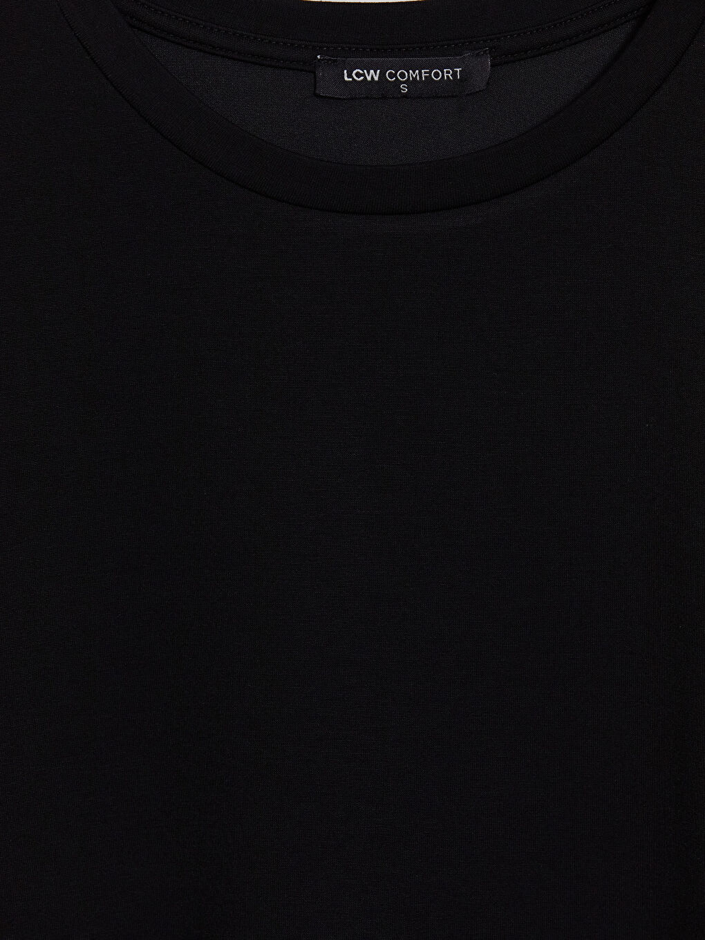 Siyah Bisiklet Yaka Soft Touch Tüllü Elbise-2