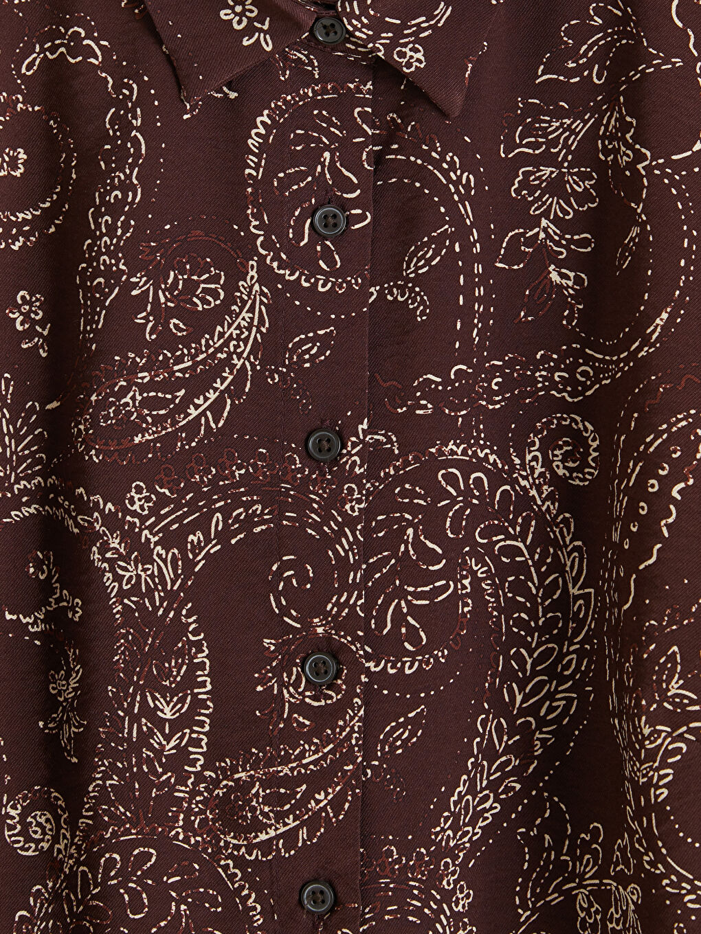 Mürdüm Etnik Desenli Kadın Gömlek-2