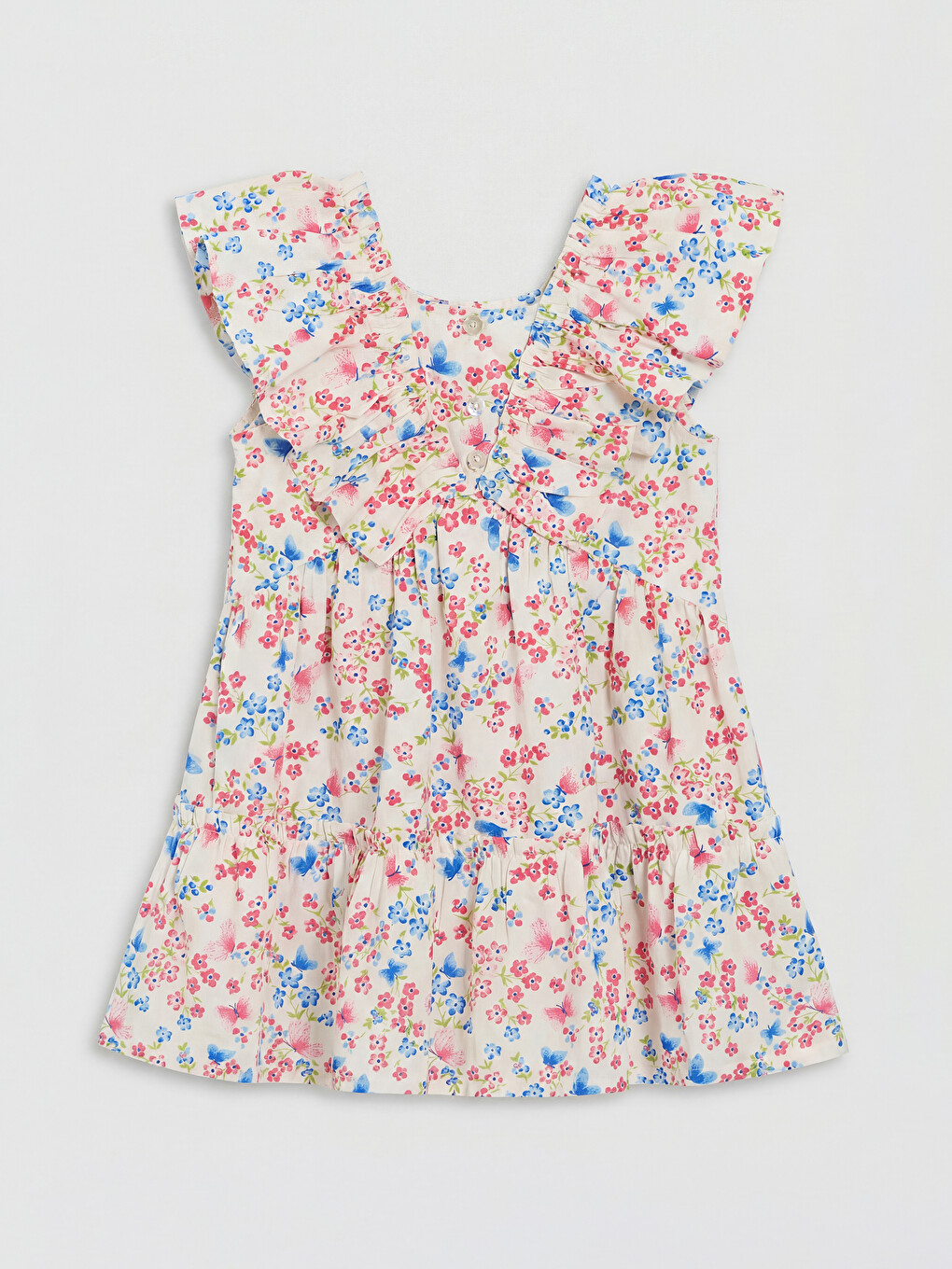 Frilled Floral Girls' Dress-1