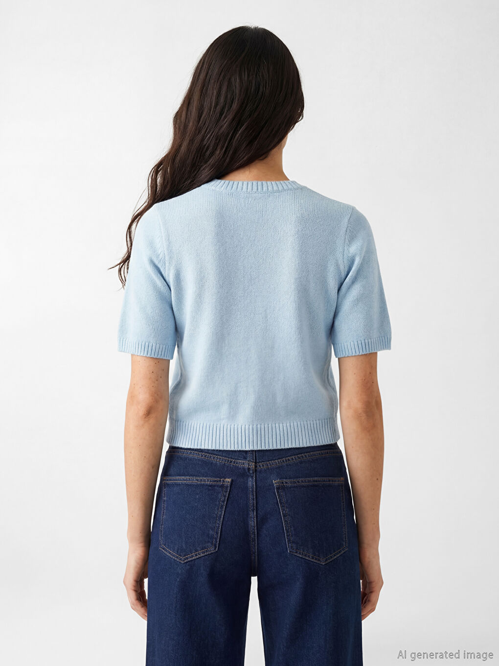 Cardigan en maille à col rond pour femme-3