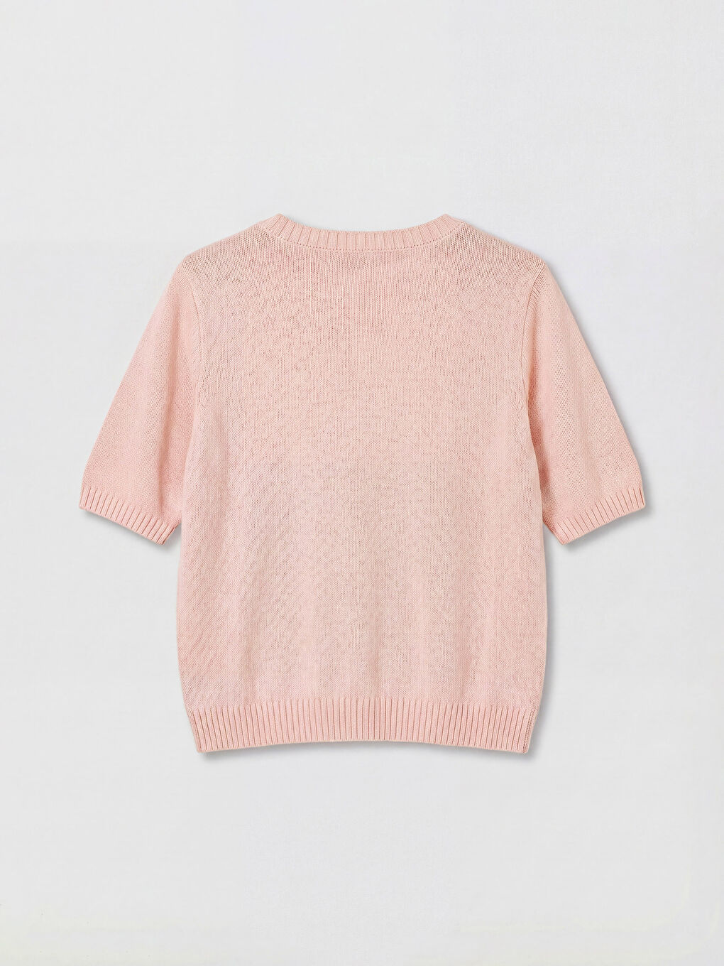 Pembe Bisiklet Yaka Kadın Triko Hırka-8