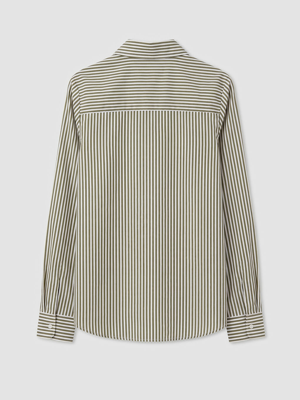 Yeşil Çizgili Oxford Kadın Gömlek-1