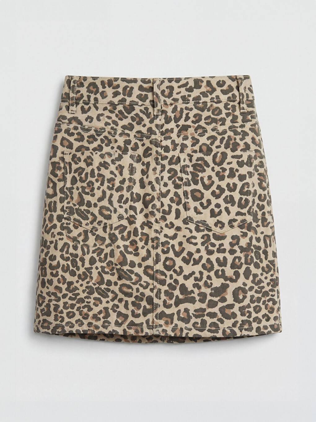 Bej Leopar Desenli Kız Çocuk Şort Etek-1