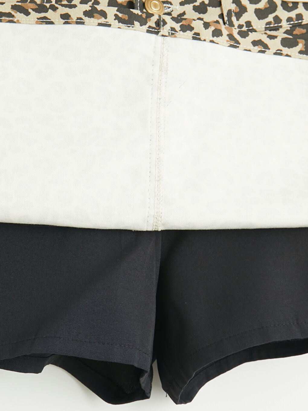 Bej Leopar Desenli Kız Çocuk Şort Etek-3