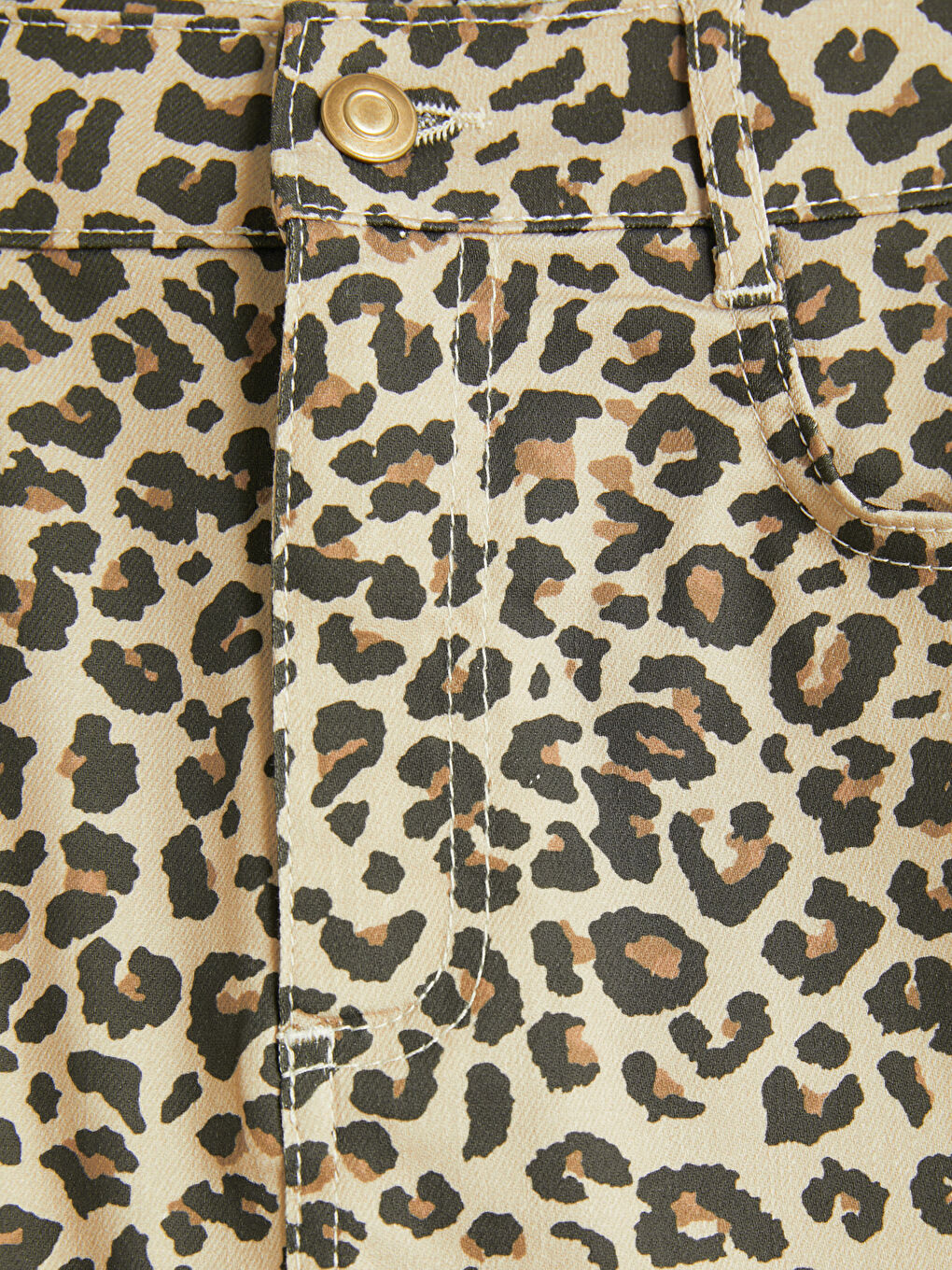Bej Leopar Desenli Kız Çocuk Şort Etek-4