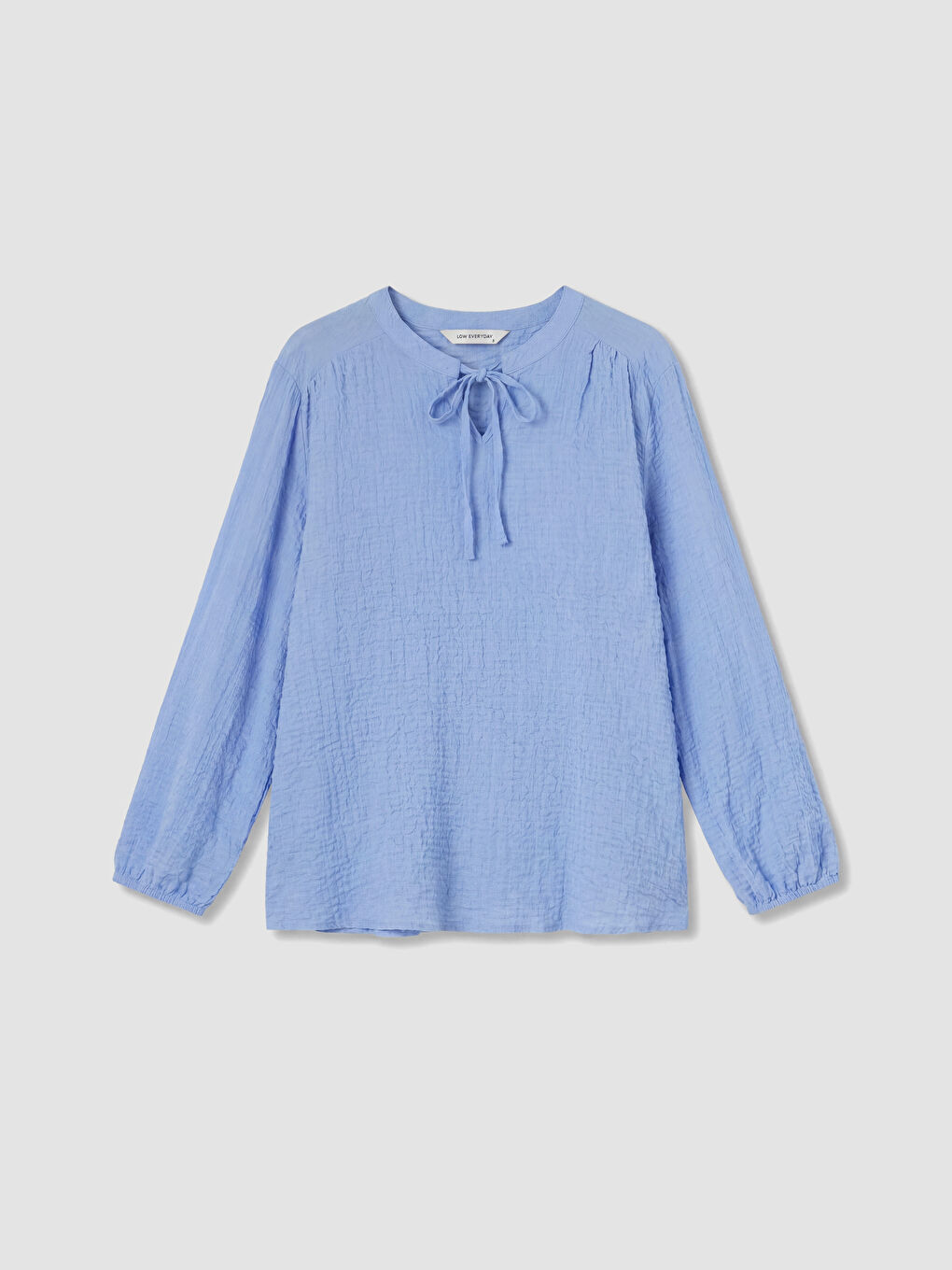 Lila Bağlamalı Yaka Dokulu Bluz