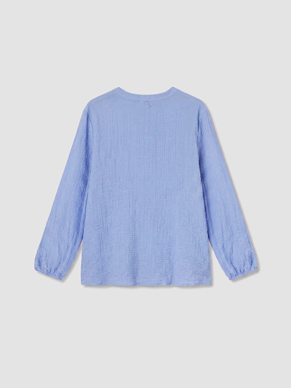 Lila Bağlamalı Yaka Dokulu Bluz-1