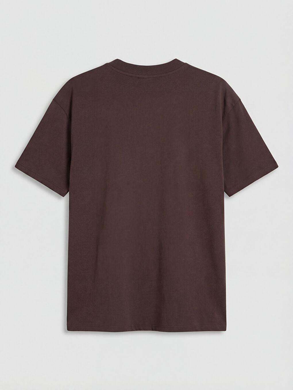 Kahverengi Bisiklet Yaka New York Baskılı Kadın Tişört-1