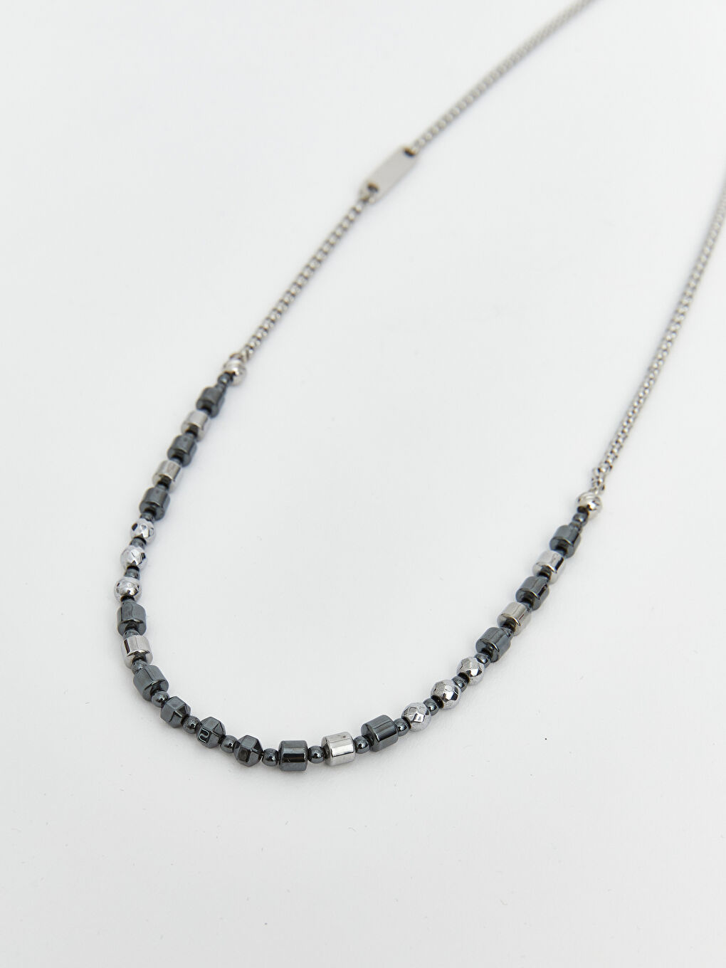 Antrasit Erkek Zincir Kolye ve Bileklik Seti-2