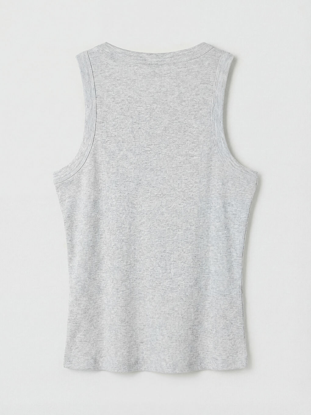 Gri Bisiklet Yaka Fitilli Kadın Atlet-1