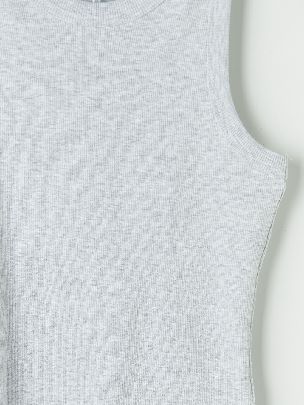 Gri Bisiklet Yaka Fitilli Kadın Atlet-2