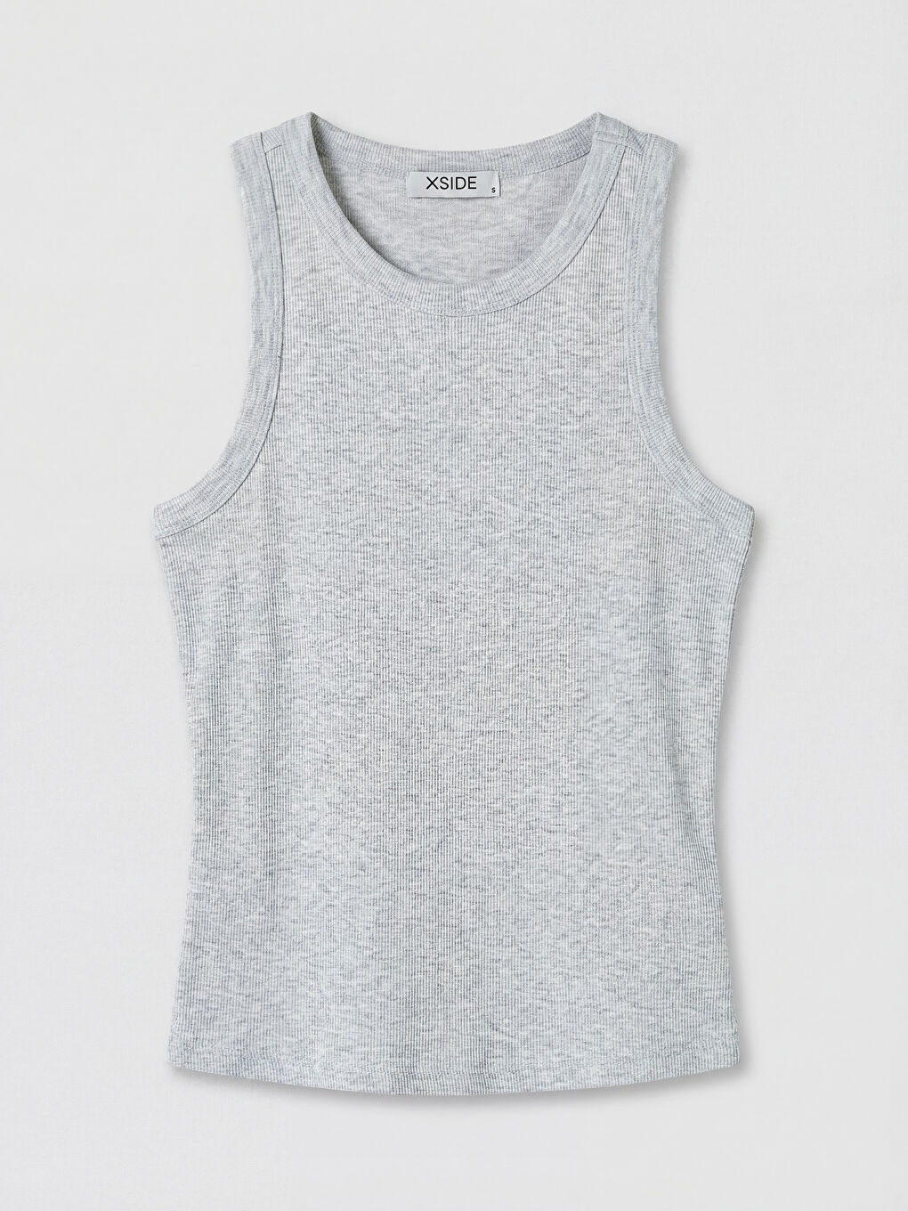 Gri Bisiklet Yaka Kadın Atlet