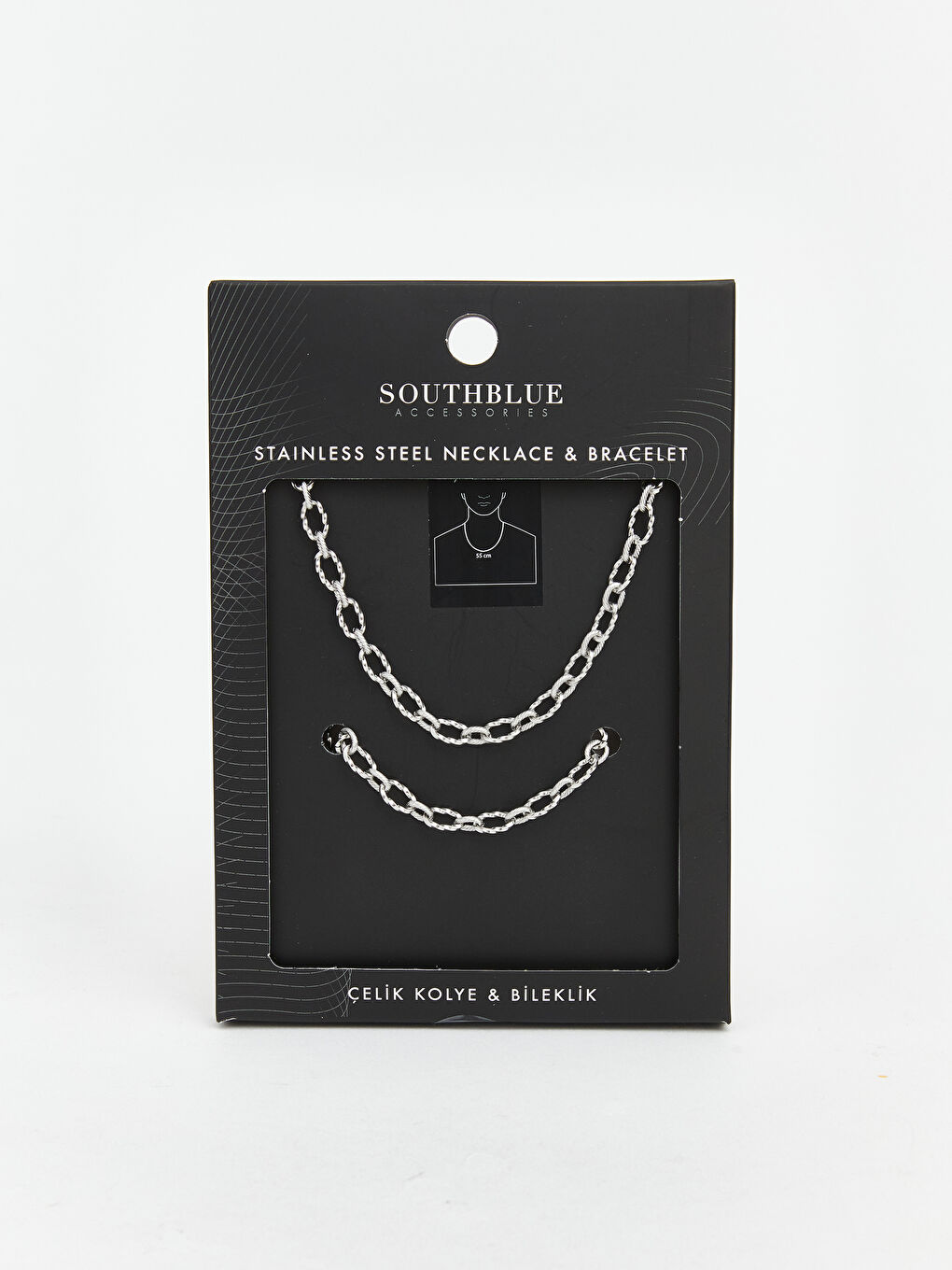 Gri Erkek Zincir Kolye Seti-2