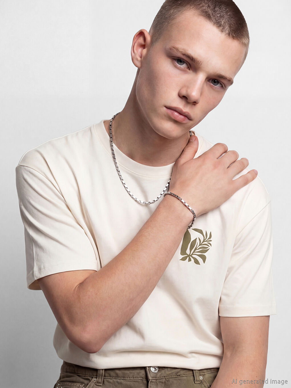 Gri Erkek Zincir Kolye Seti