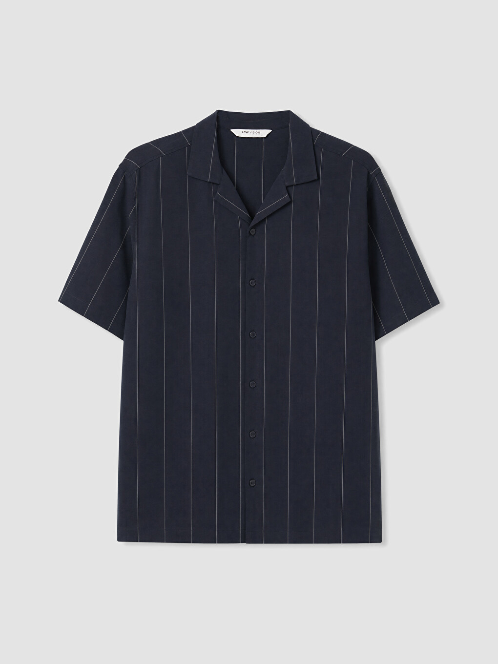 Lacivert Regular Fit Çizgili Erkek Gömlek