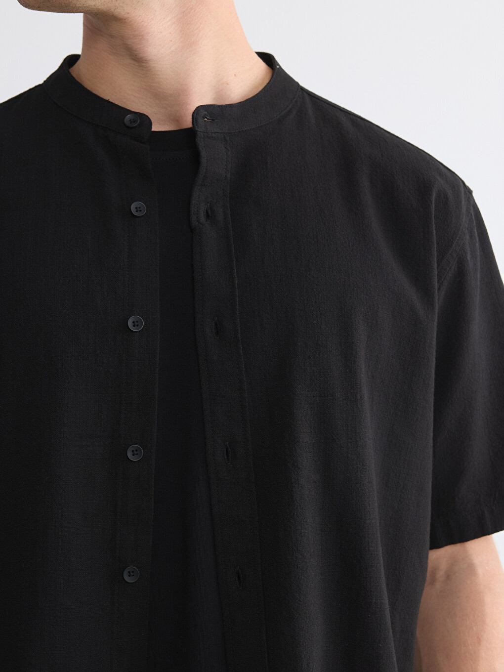 Grandad Collar Men's Shirt-2