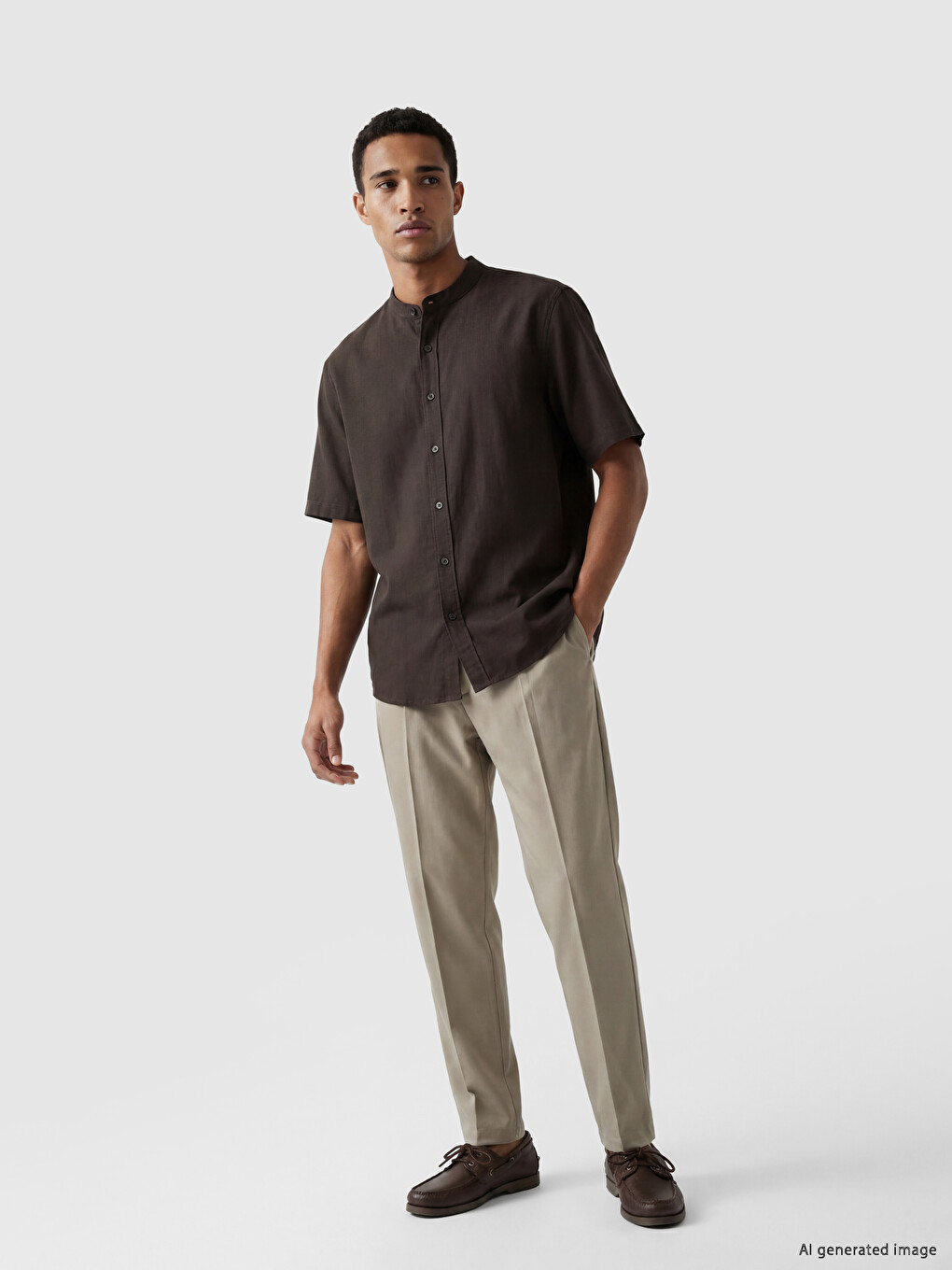 Grandad Collar Men's Shirt-1