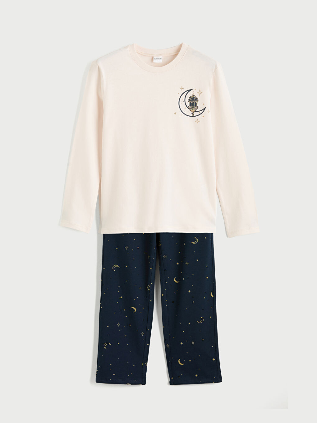 Pembe Bisiklet Yaka Baskılı Kız Çocuk Pijama Takımı-4