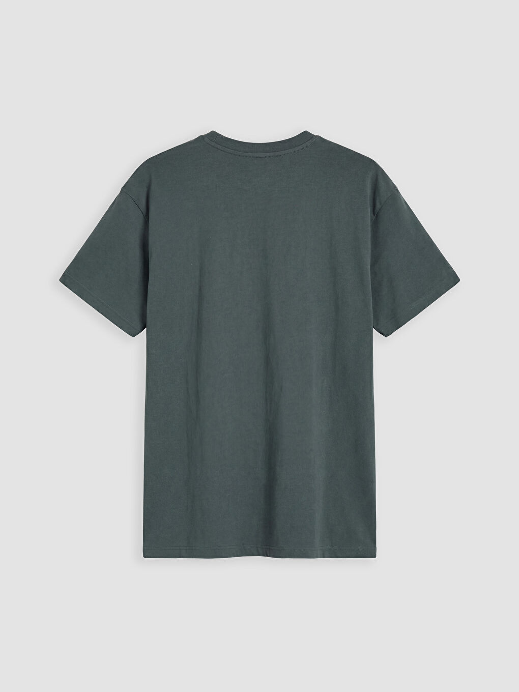 Yeşil Bisiklet Yaka Oversize Kadın Spor Tişört-1