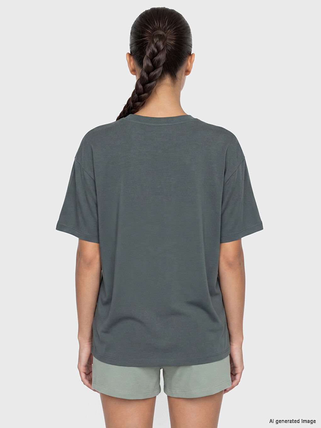 Crew Neck Oversize Women's Sports T-Shirt-3