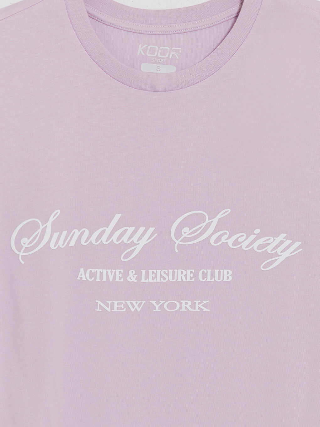 Lila New York Baskılı Oversize Kadın Spor Tişört-2