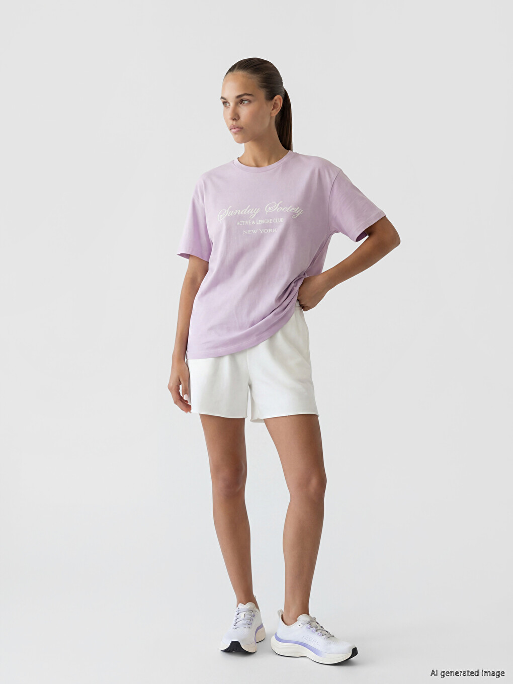 New York Printed Oversize Women's Sport T-Shirt-1