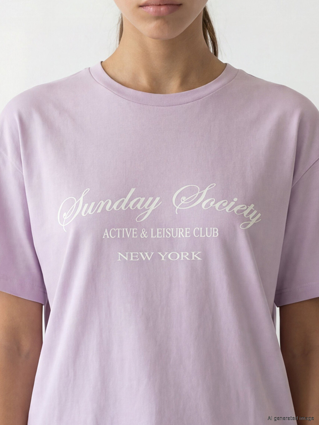 New York Printed Oversize Women's Sport T-Shirt-2