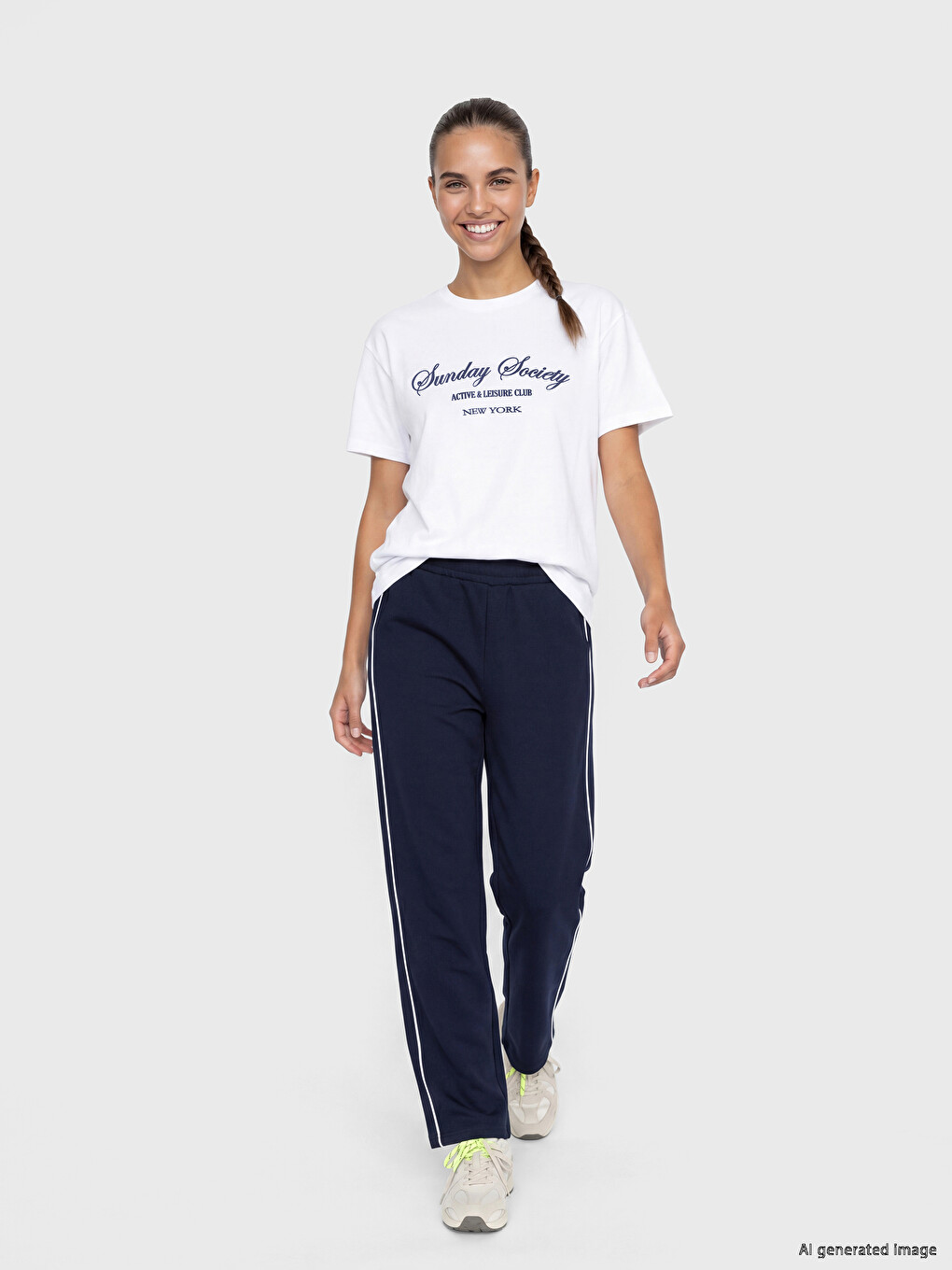 New York Printed Oversize Women's Sport T-Shirt-1