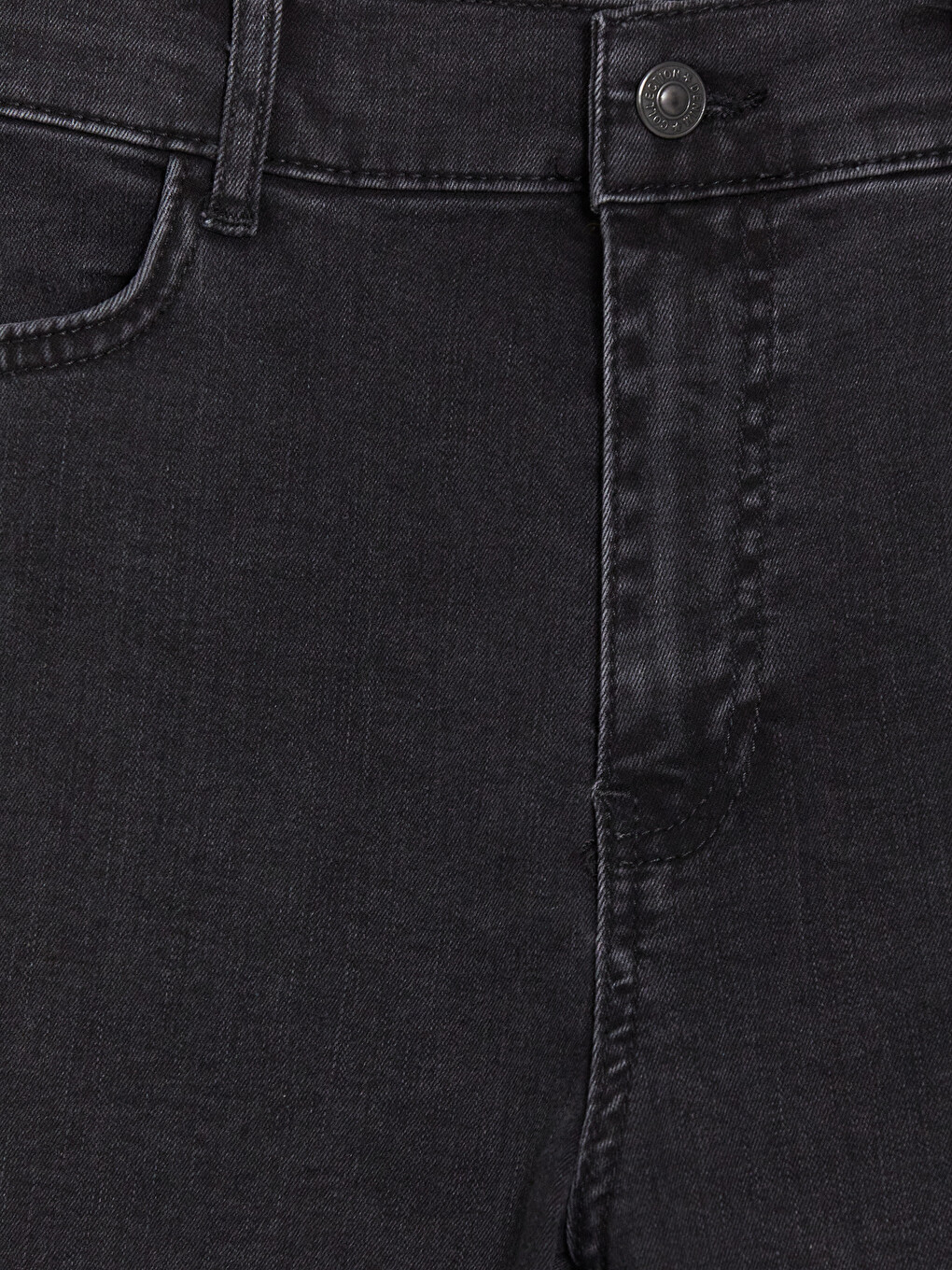 Siyah Straight Fit Kadın Jean Pantolon-2